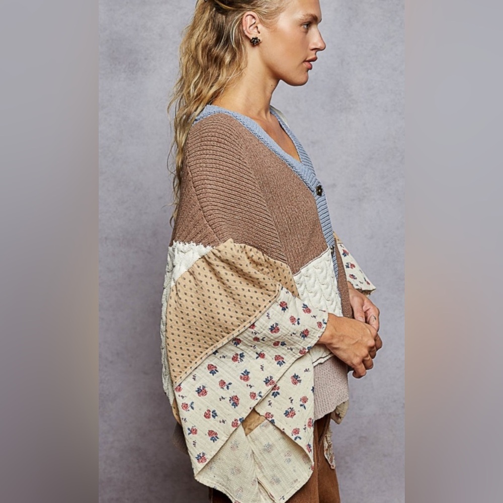 POL Multicolor Patchwork Cardigan NWT - image 2